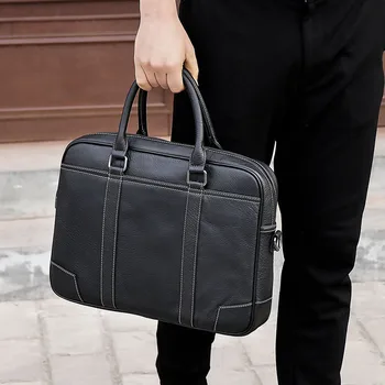 AETOO, чанта за компютър, бизнес портфейл от телешка кожа, мъжки преносима бизнес чанта, чанта бизнес чанта