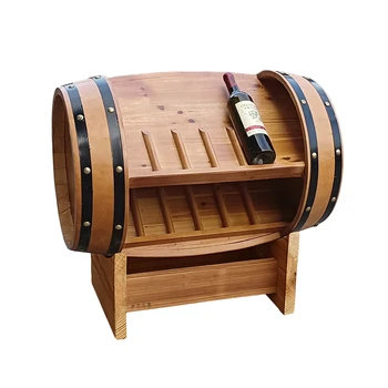 Вино рафтове от дъбова бъчва, двуслойни вино багажник, багажник вино във формата на бъчва от масивна дървесина, шкаф за съхранение на вино, супермаркет