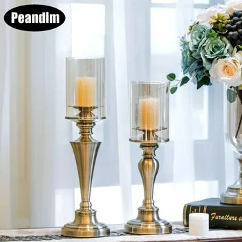 Доброто бронзови свещници PEANDIM, украса за дома, светилник, лампа, маса, централни елементи, свещник за годишнина от сватбата