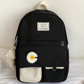 Раница Harajuku Дамски чанти за момичета, студентски женски Кавайный сладък найлонов модерен раница, модерна чанта с цветя, женска книга, училище, колеж