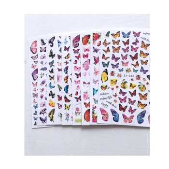 10 БР. коледна стикер за нокти с пеперуда, 3D художествена залепваща стикер, преводна стикер за декорация на нокти