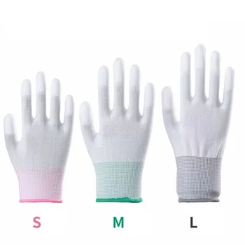 12 чифта/Dozen Мрежести Ръкавици с изкуствено покритие за пръстите, Бели Ръкавици, Антистатични Ръкавици, Чисти Плетени Ръкавици