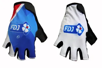 2015 Екип от FDJ 2 цвята на Една двойка спортни полупальцевых велосипедни плетени ръкавици МТБ пътен планинско колоездене колоездене гел ръкавици