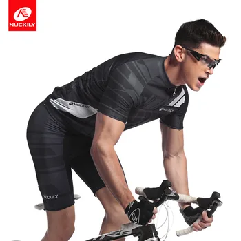 2023 NUCKILY Пътен велосипеди под наем костюм Лятото дишащи висококачествени мъжки комплекти от фланелка с къс ръкав за колоездене на открито