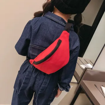 2023 Лятна нова корейска однотонная поясная чанта, проста детска чанта през рамо, модерен универсална чанта на рамото за почивка