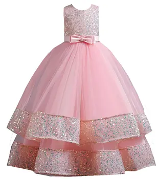 2023 Нова бална рокля на принцеса с пайети и цветя за момичетата за специални случаи, рокля за парти по случай рожден ден, сватба, кръщение, вечерни, официални