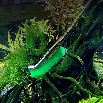 23 см Стоманена метална четка за почистване на аквариум водорасли, найлонова четка за почистване на аквариум, инструменти за почистване на петна в аквариума, аксесоари