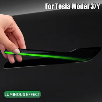 4 бр. светещи стикери върху дръжките на автомобила за Tesla, модел 3/Y Врата копчето Нощен светлинен протектор, етикети за външността на автомобила, аксесоари