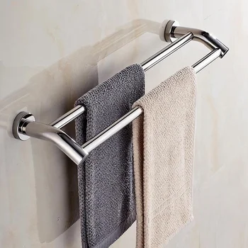 40/50/60 см, стенни двойна закачалка за кърпи, хотелска рейк, закачалка за съхранение на кърпи в баня от неръждаема стомана, държач за кърпи в банята