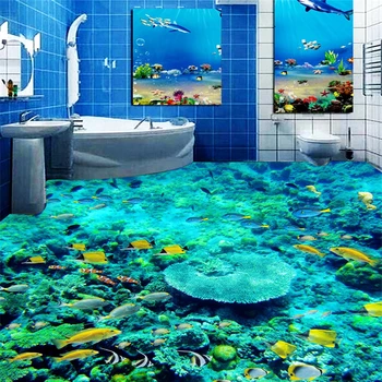 beibehang world тоалетни подови фреска на стената стикер 3D тапети за хола PVC, водоустойчив етаж самозалепващи се тапети