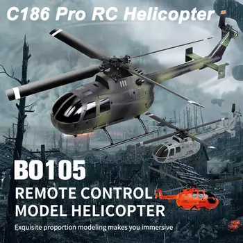 C186 Pro хеликоптер с дистанционно управление на 2,4 Ghz, 4 канален BO105, 6-ос жироскоп, електрически радиоуправляеми самолети без флайбара