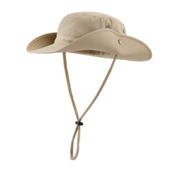 Connectyle Мъжки дамски солнцезащитная шапка Boonie с широка периферия, регулируем дишаща памучен шапка за сафари с каишка, шапки с защита от uv, улични шапки