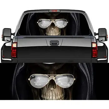 CUSENA Grim Reaper с Очила Стикер на Задното Стъкло на Колата - Авто Етикет Етикети за Камиони, Автомобили Стикер за повечето пикапи, SUV, Джип, щата Вашингтон