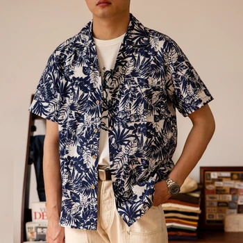 HW-0020 голям американски размер, натурална качествена реколта риза свободно cut от памук Хавай Алоха