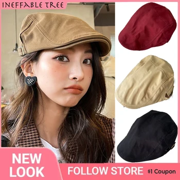 INS Японската марка улична мода, однотонная шапка-барета, дамски пролетно-лятна и есенна хип-хоп противоизносная шапка, мъжки готина шапка