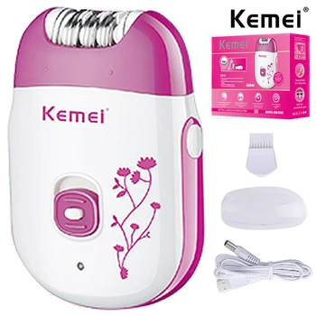 Kemei 6203 Мощен Електрически Эпилятор За Жени, Машина За Премахване На Окосмяване По Лицето, Тялото, Бикини Зоната, Подмишниците, Краката, Акумулаторна Батерия