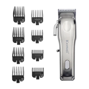 Kemei професионална цельнометаллическая машина за подстригване на коса за мъже с острие от въглеродна стомана, фризьорски машинка за подстригване, машина за подстригване на коса