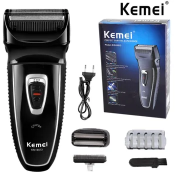 KEMEI самобръсначка с 2 глави, акумулаторна бутален електронен машина за бръснене, ротационен тример за коса, самобръсначка за грижа за лицето KM-8013