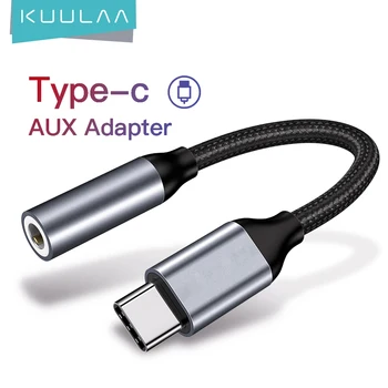 KUULAA type c с жак 3,5 мм кабел за слушалки usb c с жак 3,5 Aux аудиоадаптер за слушалки huawei капитан 20 P30 pro xiaomi mi6 8 9 SE