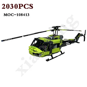 MOC-108413 42115 Bell UH-1 Хеликоптер, Изтребител Строителни Блокове 2030 бр. Детски градивните елементи на Играчки за Коледни подаръци Подаръци За Рожден Ден