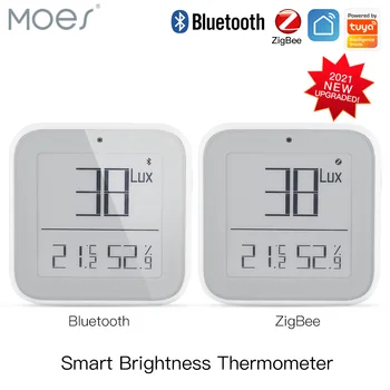 MOES Smart ZigBee, Bluetooth мрежест термометър яркост Сензор за околната светлина и влажност на Детектор на Hristo Smart App Control