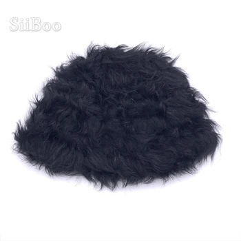 Novmoop, дамска шапка от автентичен овче кожа, плойка от естествена кожа, шапка с оплеткой LT3580