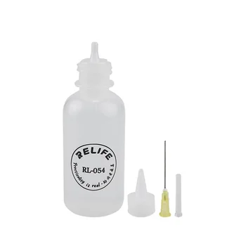 RELIFE RL-054 50 мл бутилка с разтворител на върха на игла за запояване Почистване течен флюс опаковка алкохолен масло Пластмасов инструмент за почистване на бутилки за ръце