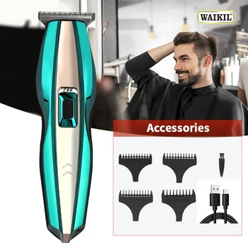 WAIKIL Битови USB електрически професионални машинки за подстригване за мъже, възрастни, деца, безжична акумулаторна машина за подстригване на коса