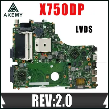 X750DP дънна Платка за ASUS X750DP K550D X550D K550DP X550DP дънна Платка на Лаптоп rev2.0 X750DP дънната Платка, 100% Тест ОК