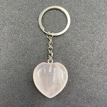 XHS6, окачване с кристали естествен ахат, окачване с любов във формата на сърце, ключодържател с камък от ахат, окачване с персиковым сърце