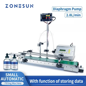 ZONESUN ZS-DTDP160A Автоматична машина за бутилиране на течности, с конвейерна лента, за пълнене на бутилки с вода, Соево мляко, соев сос