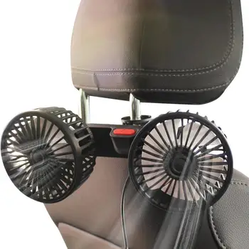Авто вентилатор с две глави, регулиращи се на 360 градуса, автоматично вентилатора за охлаждане на въздуха захранва от Usb за седан, suv, лодка на колела, аксесоари за автоматично охлаждане