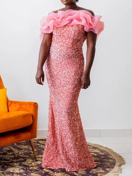 Африкански рокли за жените, розови рокли Макси, африканска дрехи, мюсюлманската дълга рокля, висококачествено, модерно африкански рокля за дамите