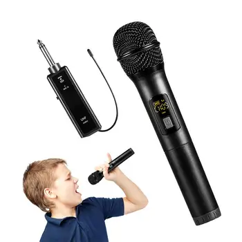 Безжичен UHF ръчен микрофон Метален безжичен микрофон Динамична система с перезаряжаемым приемник Метален микрофон