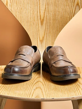 Бизнес мъжки ежедневни прости обувки Silp на обикновена офис обувки за почивка мъжки летни лаконичен лоферы за шофиране