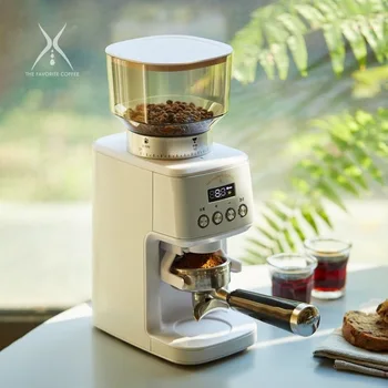 Битова електрическа кафемелачка за кафе на зърна 220 с led дисплей, мелница за битови кафенета, 31 прехвърляне, регулируема дебелина, 500 об/мин