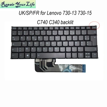 Британската Испанска Френска клавиатура azerty с подсветка за lenovo Yoga 730-13IKB 13IWL 730-15IWL 15IKB C340 C740-14IML FLEX-14API SN20N045911
