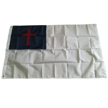Бродирана кристиан флаг, знамето с образа на религията на Христос, бродерия, Оксфорд плат, найлон 3x5ft