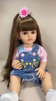 Годишният нов стил, красива кукла-реборн 22-инчов кукла-момиченце за детски играчки, подаръци за рожден ден и детски ден