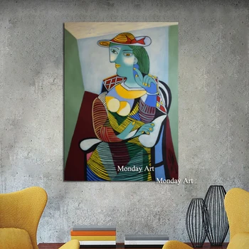 Големият висококачествен брендовый фигура, картина с маслени бои върху платно, ръчно рисувани, абстрактен съвременен декор на стени за къщи, палитра Пикасо, живопис
