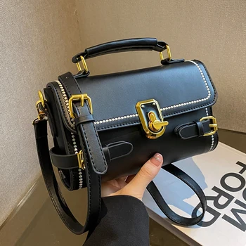 Дамска чанта-месинджър с панти капак, обикновена чанта на рамото за момичета, кожена чанта през рамо, модерен дизайнерски дамски чанти, луксозна чанта