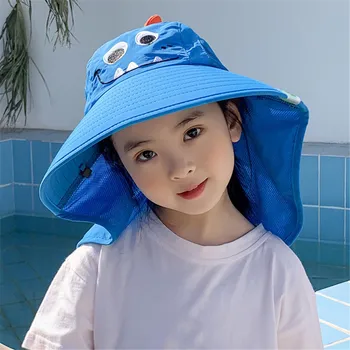 Детска шапка за плаж на открито, шапка за момичета и момчета, шапка с широка периферия, лятно детско кофа с защита от uv, шапка за момичета и момчета