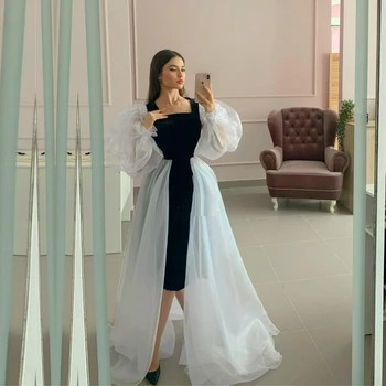 Един коктейл рокля Florine с квадратни деколтета, вечерна рокля от две части, женствена рокля за абитуриентски, вечерни рокли, луксозни 2023