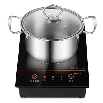 Електрическа печка с магнитна индукция на 220 В, кабелна управление, вграден плот панел, водоустойчив горещ чайник, термокана за приготвяне на чай с мляко, готварска печка, плот панел