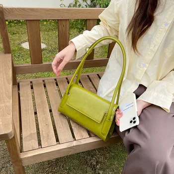 Жълт странична чанта за жени 2022, дизайнерски луксозни чанти през рамо от зелена кожа, корейската реколта дамски малка синя кожена чанта