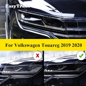 За Volkswagen VW Touareg 2019 2020 TPU Прозрачна Черна Фолио За Автомобилни Фарове Защитно Фолио Против надраскване Стикер За Стайлинг на Автомобили
