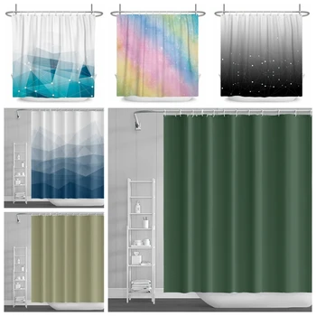 Завеса за душ омбре Модерен минималистичен градиентный цвят завеса за душ Водоустойчива душ завеса за душа в банята на хотела Декор на стая