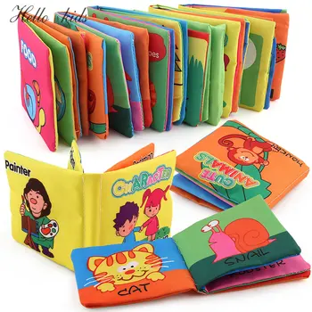 Книга от мека тъкан издават шумолене, книги за бебета, книги за деца, тихи книги, забавни играчки-дрънкалки за колички за новородени 0-12 месеца