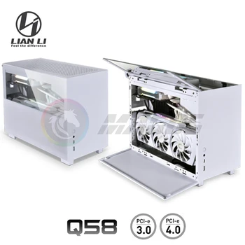 Корпус Lian Li Q58 Mini ITX Алуминиев Корпус С поддръжка на захранване SFX/SFX-L/ATX с водно охлаждане PICE-3.0/4.0 Странично PC Gamers Cabinet