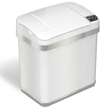 Многофункционална кофа за боклук със сензор капацитет 2,5 литра, перлено бяло